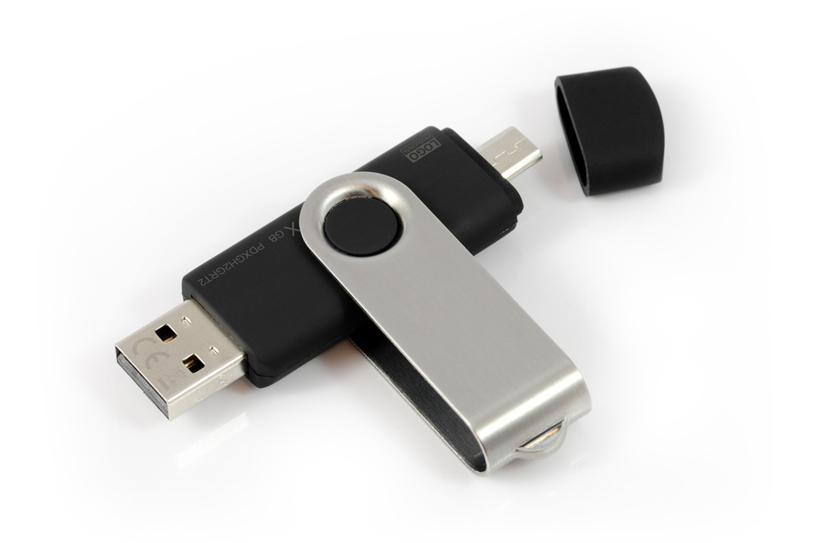 Флеш накопитель USB 2.0 Twister Smart 16GB, пластик Софт Тач/металл, черный/черный (Изображение 3)
