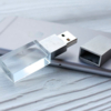 Флеш накопитель USB 2.0 Кристалл, металл/стекло, прозрачный/серебристый, подсветка белым,16 GB (Изображение 5)