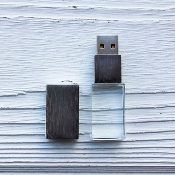 Флеш накопитель USB 2.0 Кристалл, металл/стекло, прозрачный/серебристый, подсветка белым,16 GB (Изображение 6)