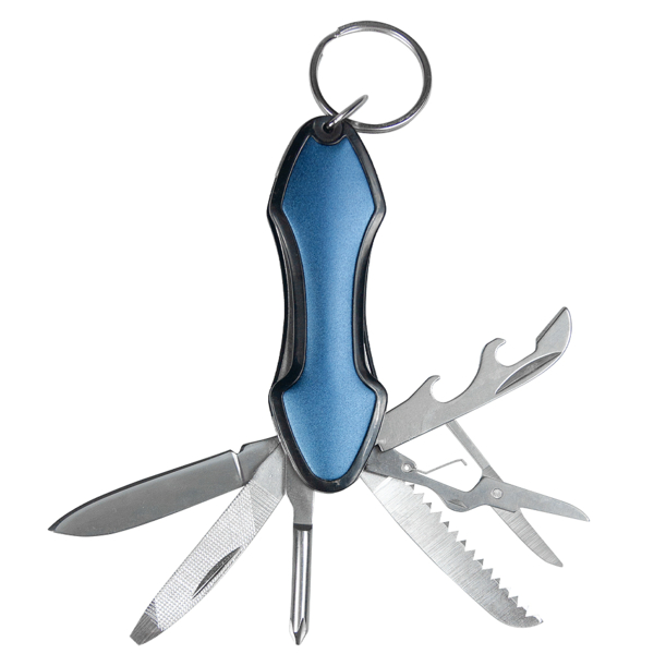 Брелок-/мультитул Tools Coin, мультифункциональный, 6 в 1, синий (Изображение 1)