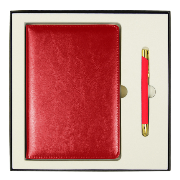 Набор подарочный Solution Duo (ежедневник City Nebraska, ручка Legend Soft Touch Mirror Gold), красный (Изображение 1)