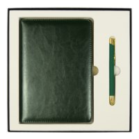 Набор подарочный Solution Duo (ежедневник City Nebraska, ручка Legend Soft Touch Mirror Gold), зеленый