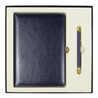 Набор подарочный Solution Duo (ежедневник City Nebraska, ручка Legend Soft Touch Mirror Gold), темно-синий
