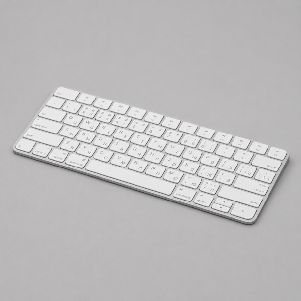 Беспроводная клавиатура Air Keyboard для MAC, Windows, 500 мАч, алюминий, белый, Deppa (Изображение 1)