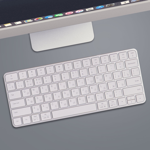 Беспроводная клавиатура Air Keyboard для MAC, Windows, 500 мАч, алюминий, белый, Deppa (Изображение 4)