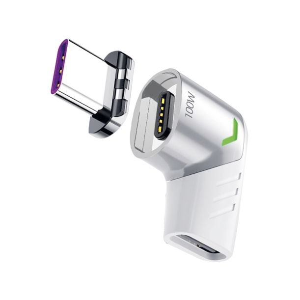 Адаптер USB-С - USB-C, магнитный, белый, Deppa (Изображение 2)