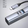 USB-хаб 7 в 1 USB-C - USB-A3.0 + 2хUSB-C + USB-C PD100Вт + HDMI + SD + microSD, серый, Deppa (Изображение 4)