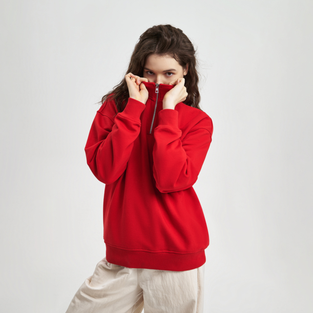 Толстовка на молнии унисекс Флоу (Flow), красная, размер 5XL/6XL (Изображение 3)