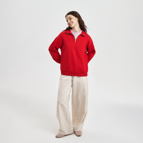 Толстовка на молнии унисекс Флоу (Flow), красная, размер 5XL/6XL (Изображение 4)