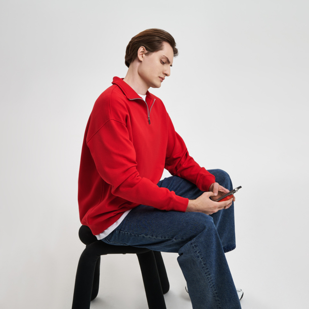 Толстовка на молнии унисекс Флоу (Flow), красная, размер 5XL/6XL (Изображение 13)