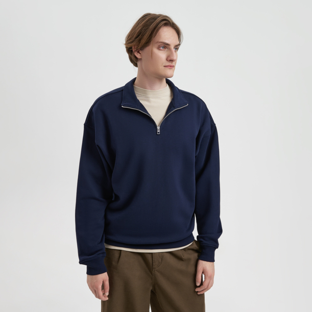 Толстовка на молнии унисекс Флоу (Flow), темно-синяя, размер 5XL/6XL (Изображение 1)