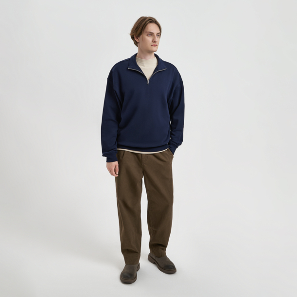 Толстовка на молнии унисекс Флоу (Flow), темно-синяя, размер 5XL/6XL (Изображение 2)