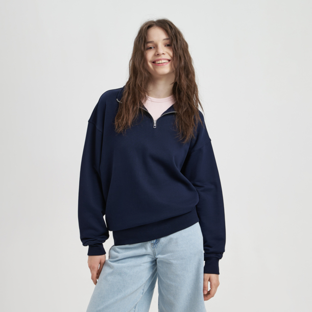 Толстовка на молнии унисекс Флоу (Flow), темно-синяя, размер 5XL/6XL (Изображение 3)