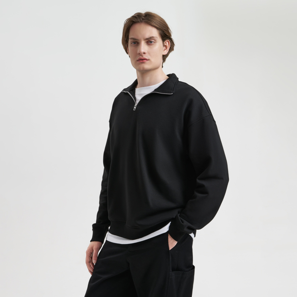 Толстовка на молнии унисекс Флоу (Flow), черная, размер 5XL/6XL (Изображение 1)