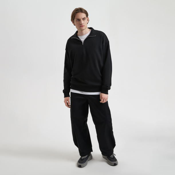 Толстовка на молнии унисекс Флоу (Flow), черная, размер 5XL/6XL (Изображение 2)