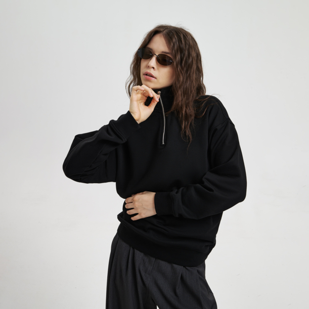 Толстовка на молнии унисекс Флоу (Flow), черная, размер 5XL/6XL (Изображение 3)