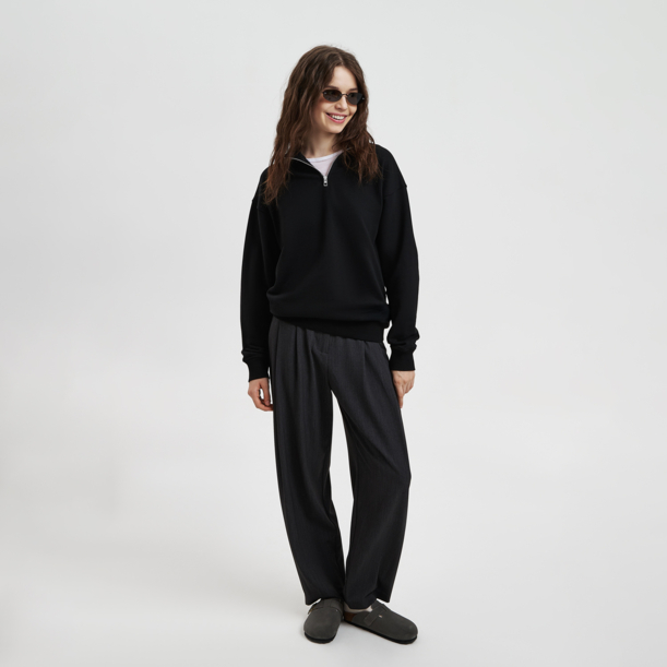 Толстовка на молнии унисекс Флоу (Flow), черная, размер 5XL/6XL (Изображение 4)