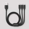Дата-кабель 3 в 1: micro USB, USB-C, Ligthning, алюминий, 1.2м, черный, Deppa (Изображение 1)