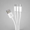Дата-кабель 3 в 1: micro USB, USB-C, Ligthning, 1.2м, белый, Deppa (Изображение 1)