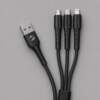 Дата-кабель Armor 3 в 1: micro USB, USB-C, Ligthning, 1.2м, черный, Deppa (Изображение 1)
