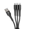 Дата-кабель Armor 3 в 1: micro USB, USB-C, Ligthning, 1.2м, черный, Deppa (Изображение 2)