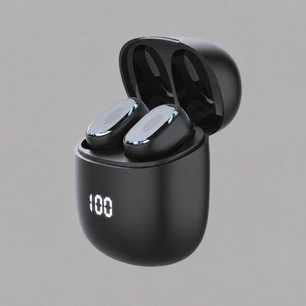 Беспроводные наушники с микрофоном Air Buds Pro, TWS, BT 5.3, LED, 300 мАч, черный, Deppa (Изображение 1)