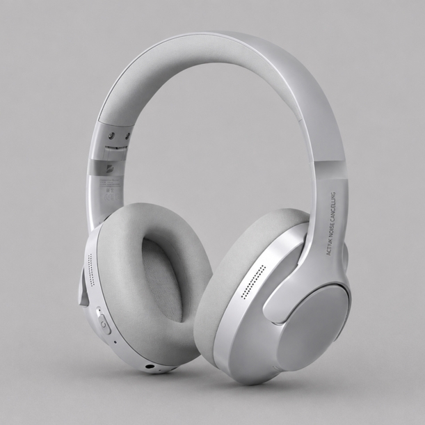 Беспроводные накладные наушники Stereo Ultra ANC, BT 5.4, ANC/ENC, 500мАч (серебристый)  (Изображение 1)