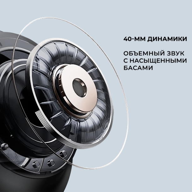 Беспроводные накладные наушники Stereo Vibe, BT 5.4, 400 мАч, черный, Deppa (Изображение 5)
