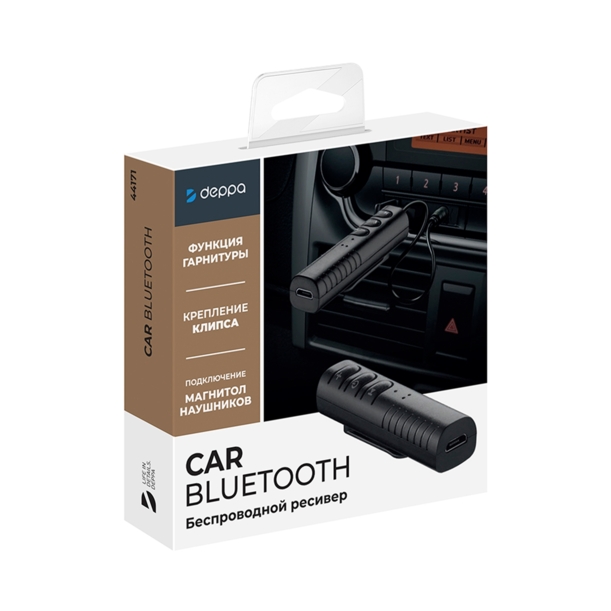 Bluetooth ресивер, BT 5.0, 90 мАч, черный, Deppa (Изображение 6)