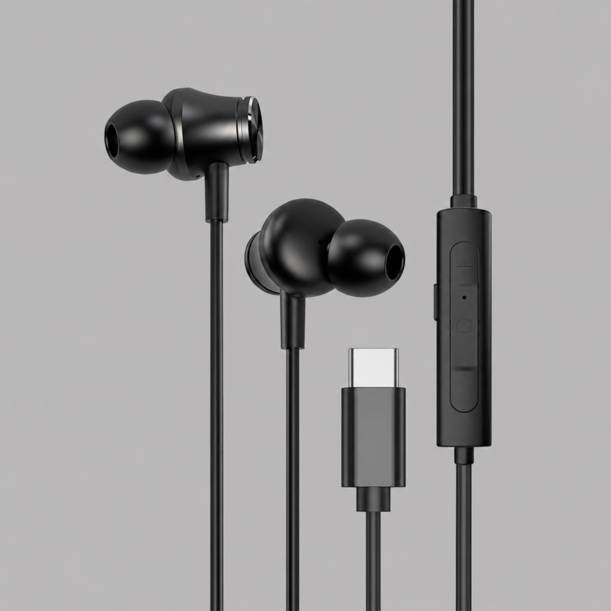 Стереогарнитура Stereo Aura ANC, USB-C, черный, Deppa (Изображение 1)
