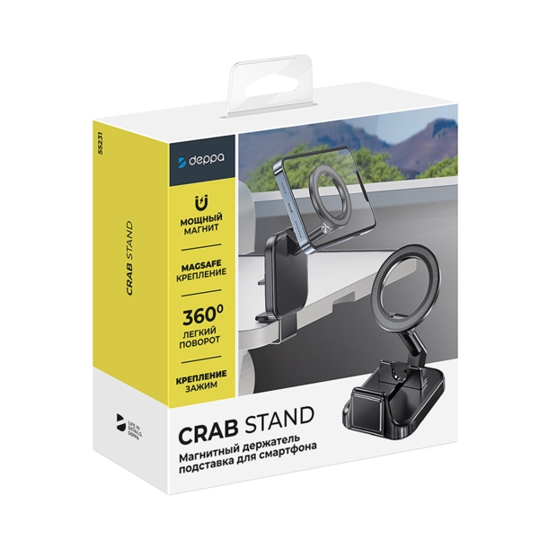 Держатель Crab Stand, магнитный, черный, Deppa (Изображение 9)