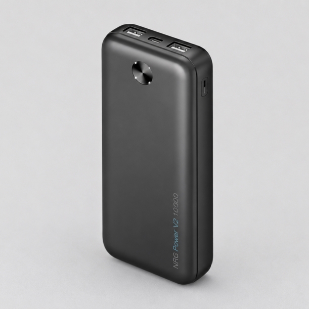 Внешний АКБ NRG Power V2 10000 мА-ч, 2A, 2xUSB (черный) 10000 mAh (Изображение 1)