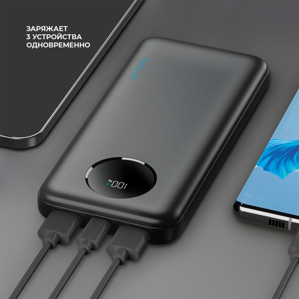 Внешний АКБ NRG Turbo V4 10000 мА-ч, дисплей (черный) 10000 mAh (Изображение 3)
