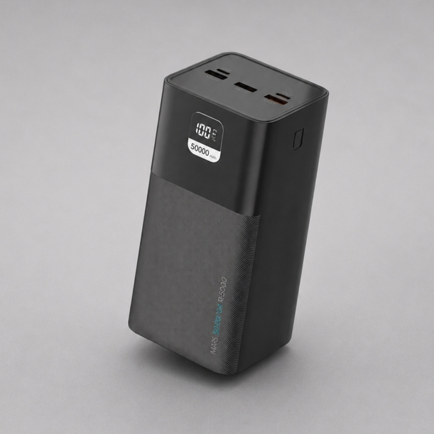 Внешний АКБ NRG Turbo V4 50000 мА-ч, дисплей (черный) 50000 mAh (Изображение 1)