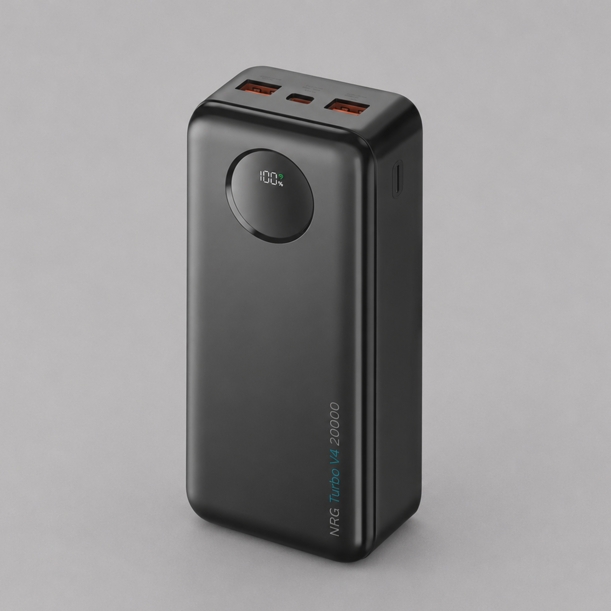 Внешний АКБ NRG Turbo V4 20000 мА-ч, дисплей (черный) 20000 mAh (Изображение 1)