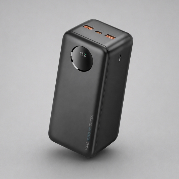Внешний АКБ NRG Turbo V4 30000 мА-ч, дисплей (черный) 30000 mAh (Изображение 1)