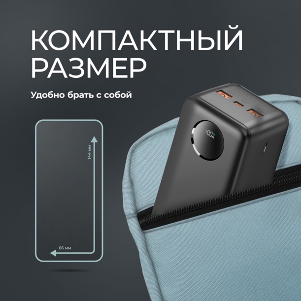 Внешний АКБ NRG Turbo V4 30000 мА-ч, дисплей (черный) 30000 mAh (Изображение 5)