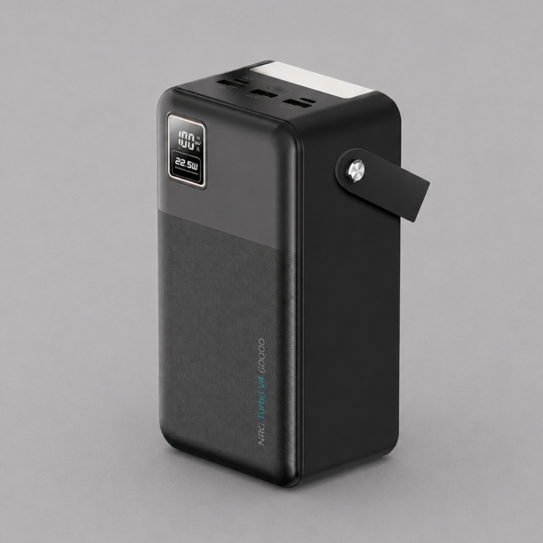 Внешний АКБ NRG Turbo V4 60000 мА-ч, дисплей (черный) 60000 mAh (Изображение 1)