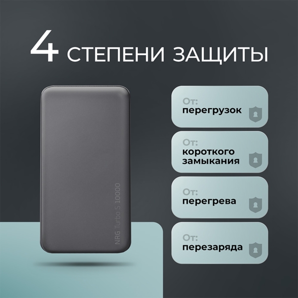 Внешний АКБ NRG Turbo S 10000 mAh, 20Вт (графит) 10000 mAh (Изображение 6)
