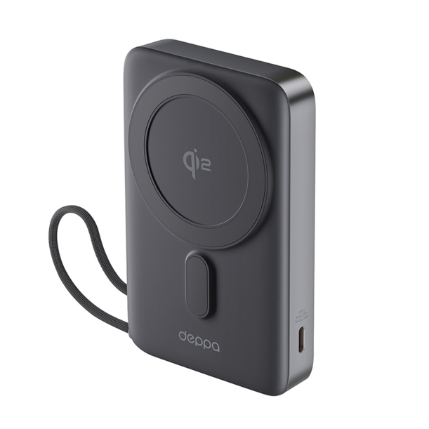 Внешний АКБ NRG MageSafe QI2 10000 мА-ч, 15Вт QI, серый, Deppa (Изображение 2)