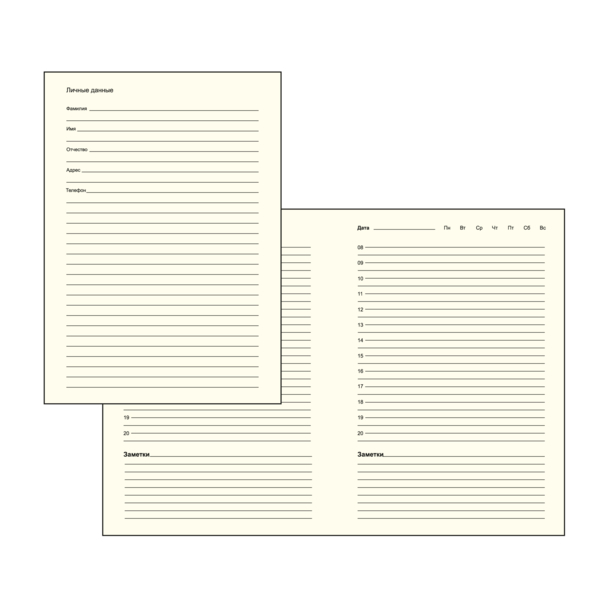 Ежедневник недатированный "Око" А5 с металлическим шильдом (серый) (Изображение 5)