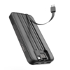 Зарядное устройство "Форт" 10000 mAh с подсветкой логотипа, встроенными кабелями и цифровым индикатором заряда (черный) (Изображение 4)