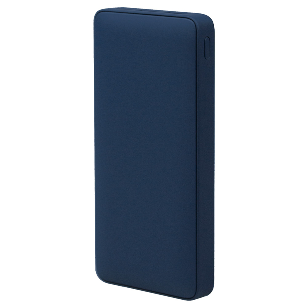 Внешний аккумулятор (powerbank)  «WeCharge Soft Touch»,  10 000 mAH, Power Delivery (PD) 25.5W, со светящимся логотипом после гравировки, c цифровым дисплеем для контроля заряда, темно-синий (Изображение 2)