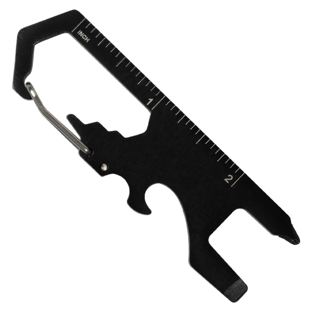 Брелок-карабин/мультитул Tools Unic мультифункциональный, 8 в 1, черный (Изображение 2)