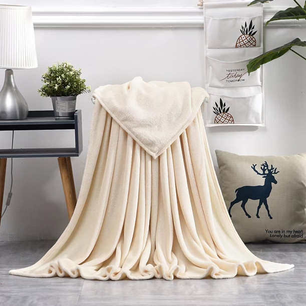 Плед мягкий флисовый Super Soft  Comfort, 125*150 см, бежевый,в подарочной белой крафтовой коробке с окошком (Изображение 4)