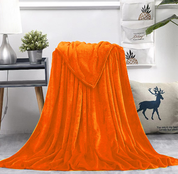 Плед мягкий флисовый Super Soft  Comfort, 125*150 см, оранжевый, в подарочной белой крафтовой коробке с окошком (Изображение 4)
