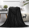 Плед мягкий флисовый Super Soft  Comfort, 125*150 см, черный, в подарочной белой крафтовой коробке с окошком (Изображение 4)