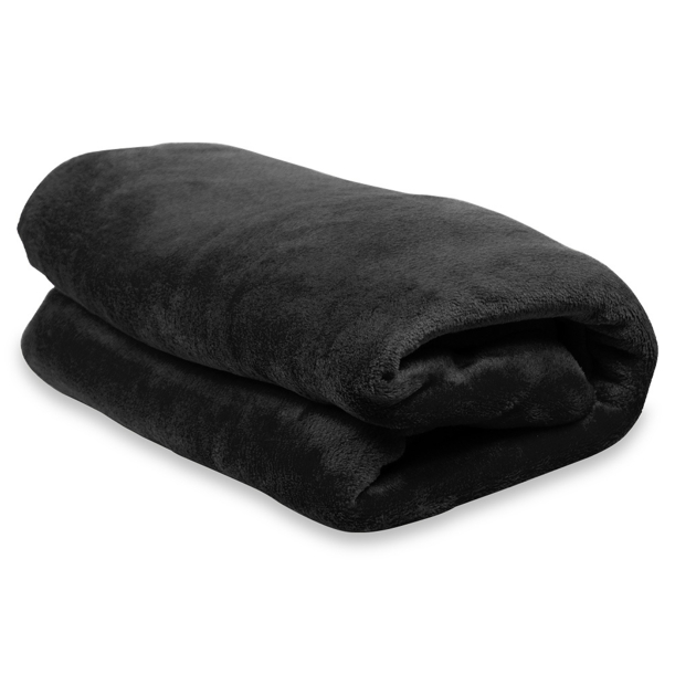 Плед мягкий флисовый Super Soft  Comfort, 125*150 см, черный, в подарочной белой крафтовой коробке с окошком (Изображение 5)