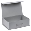 Подарочная коробка, размер 39*26,3*11 см, Solution Prestige Big Case Linen с магнитным клапаном и ручкой , серебристая (Изображение 4)