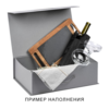 Подарочная коробка, размер 39*26,3*11 см, Solution Prestige Big Case Linen с магнитным клапаном и ручкой , с EVA ложементом 36,8*25,1*4 см под индивидуальную вырубку, серебристая (Изображение 2)